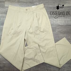 On 34th High Rise Pleated Straight Leg Ankle Chino Pants Khaki NWT Size 4